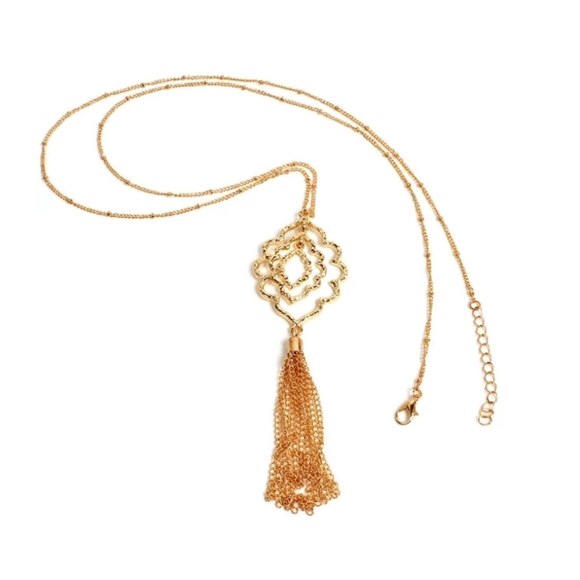 Goldtone Tassel Necklace - Picture 4 of 4